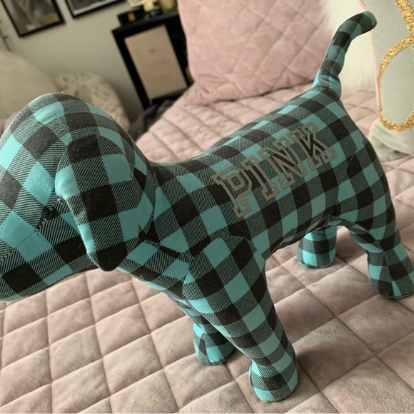 VS PINK NWT Large Blue Turquoise Plaid Dog - Picture 4 of 5